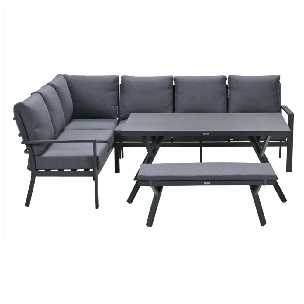 Garden Impressions lounge dining set Senja mystic grey - 4-delig - links