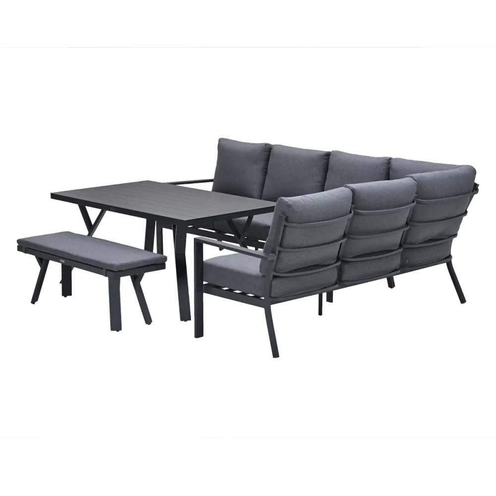 Garden Impressions lounge dining set Senja mystic grey - 4-delig - rechts