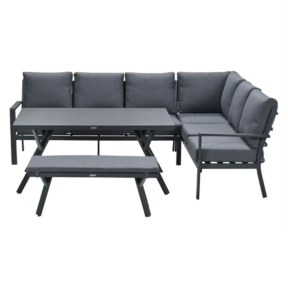 Garden Impressions lounge dining set Senja mystic grey - 4-delig - rechts