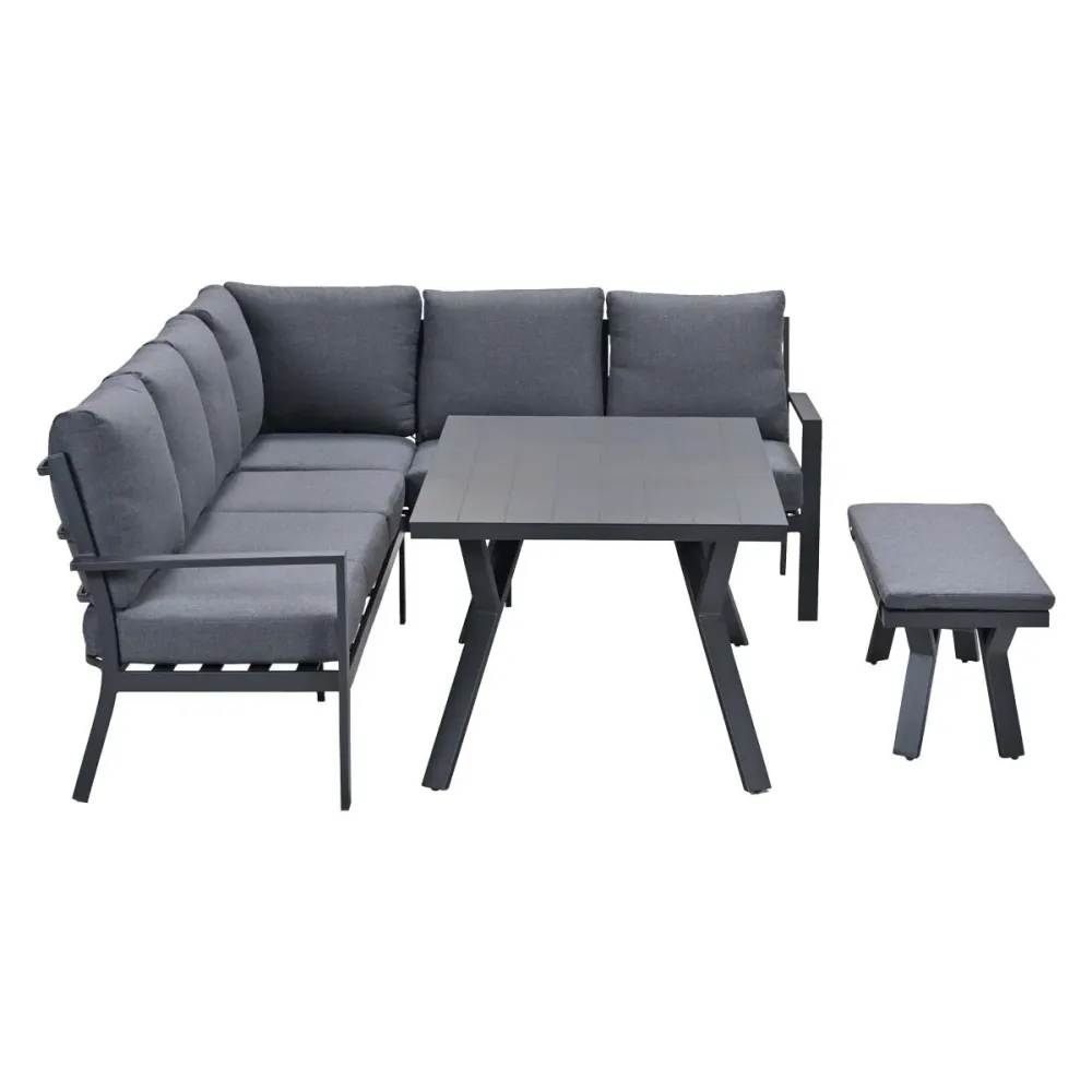 Garden Impressions lounge dining set Senja mystic grey - 4-delig - rechts