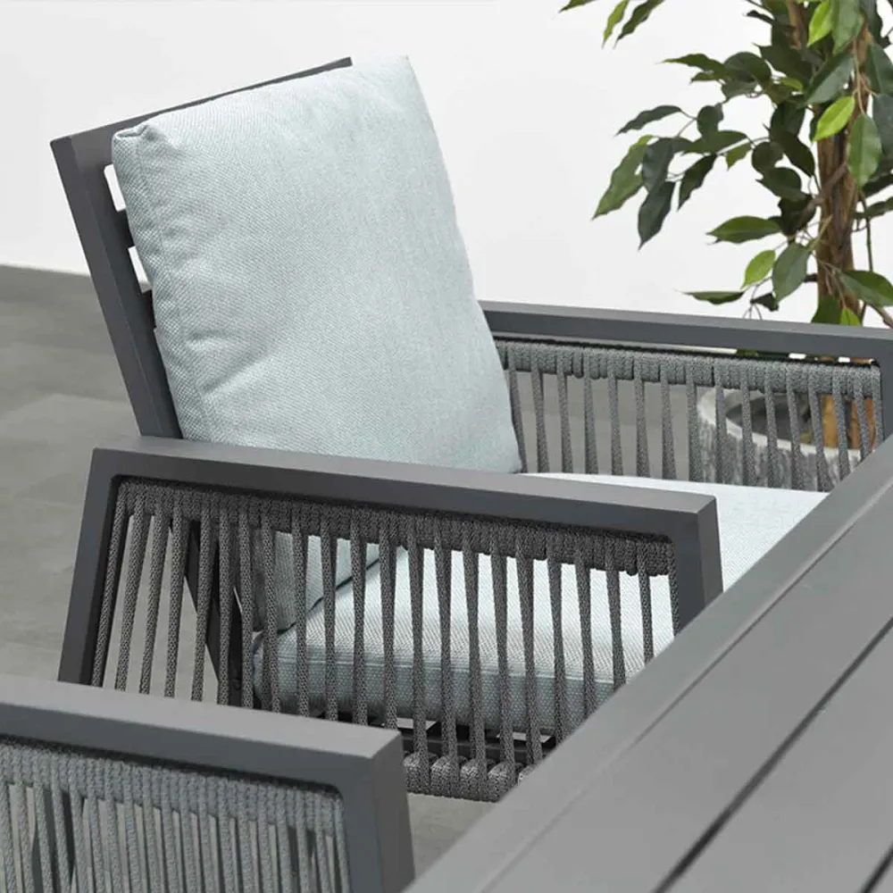 Garden Impressions lounge dining stoel Brendon licht en mint grijs