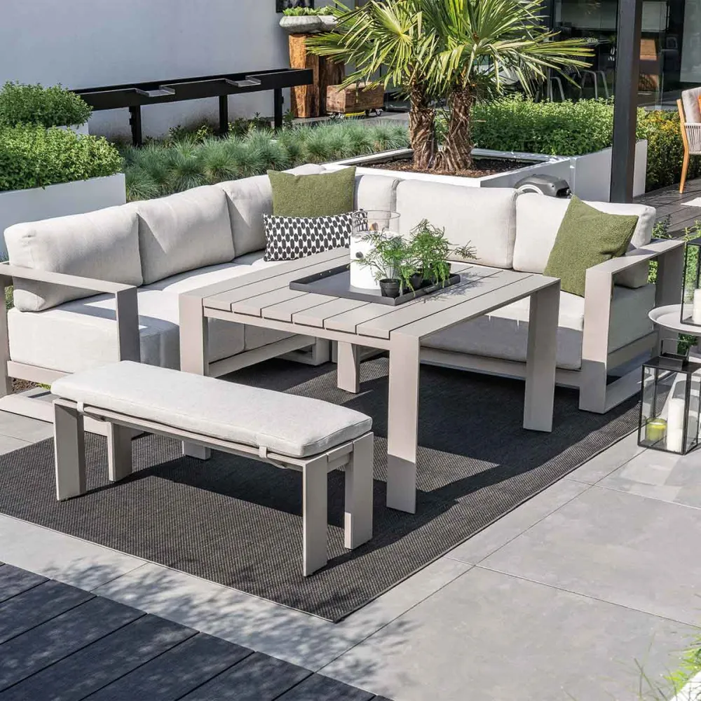 Garden Impressions lounge dining tafel Malakka taupe 111,5x111,5 cm