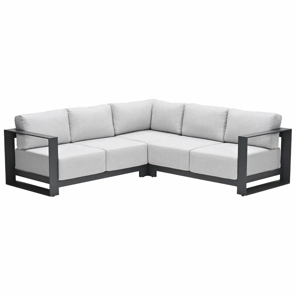 Garden Impressions loungebank Malakka donker grijs 3-delig