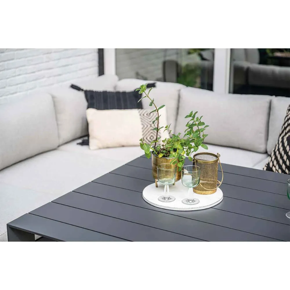 Garden Impressions loungebank Malakka donker grijs 3-delig