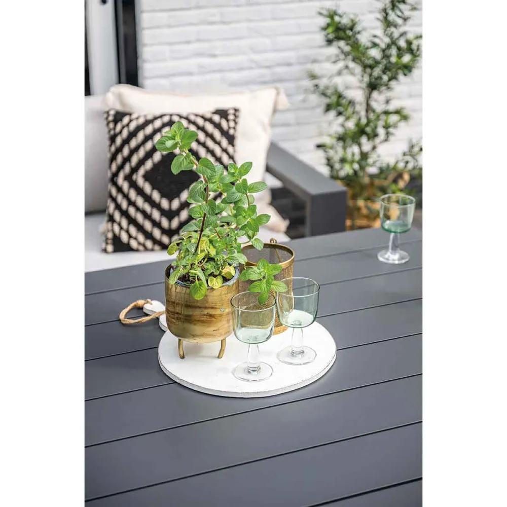 Garden Impressions loungebank Malakka donker grijs 3-delig