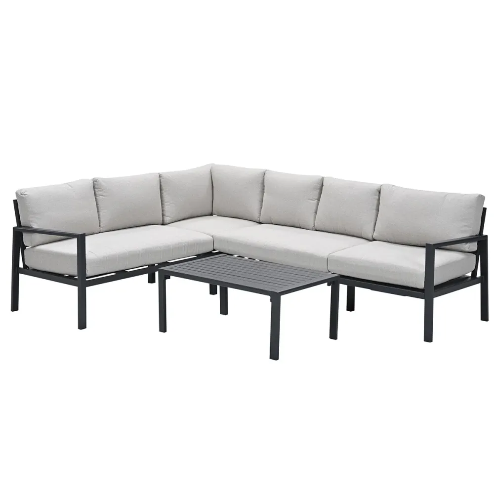 Garden Impressions loungeset Denver 4-delig links – donker grijs