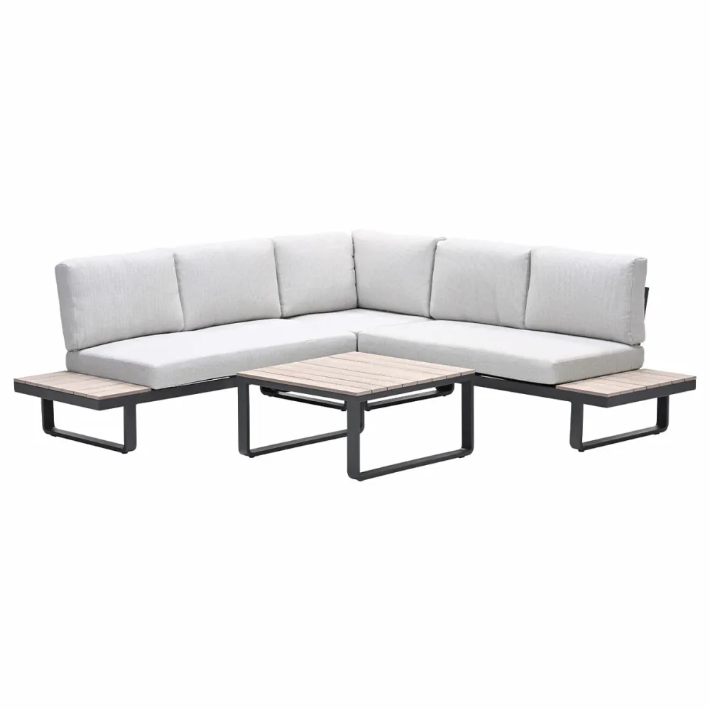 Garden Impressions loungeset Diego donker grijs 4-delig