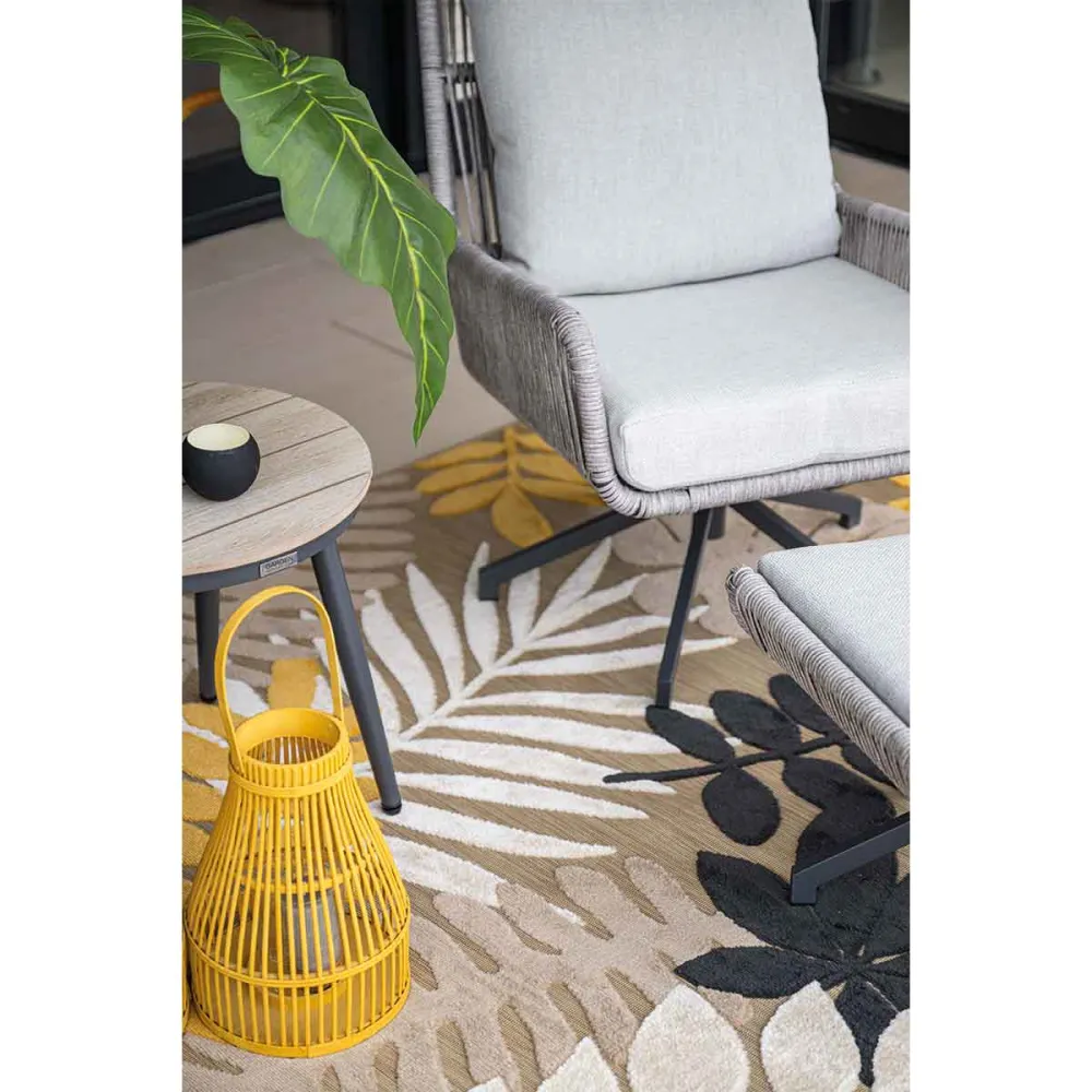 Garden Impressions loungestoel Bosh zand draaibaar incl. voetenbank