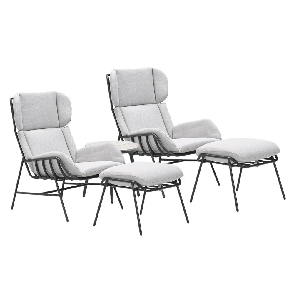 Garden Impressions Loungestoelen Fresno donker grijs