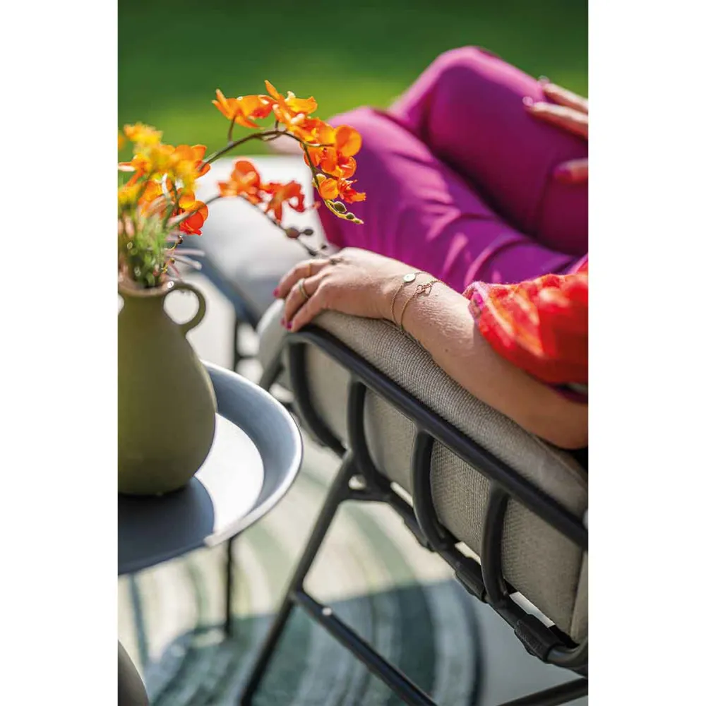 Garden Impressions loungestoelen Fresno - Mati donker grijs - 3-delig