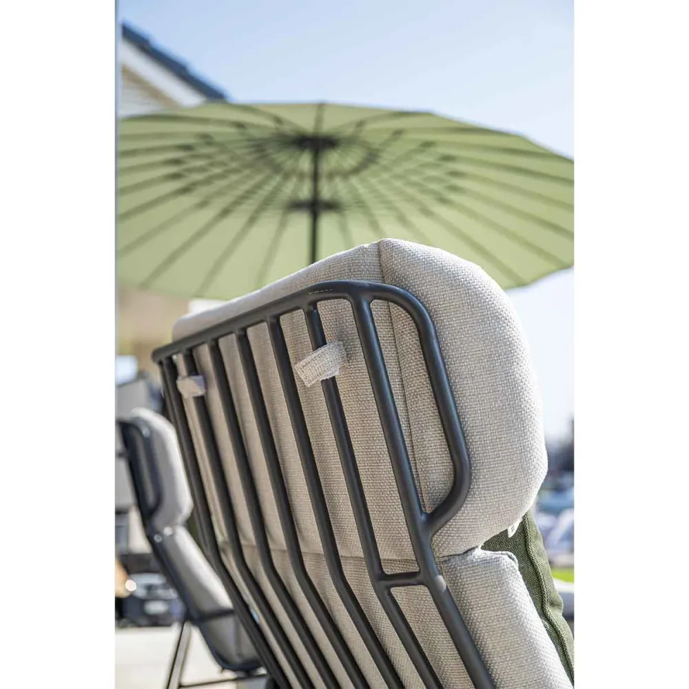 Garden Impressions loungestoelen Fresno - Mati donker grijs - 3-delig