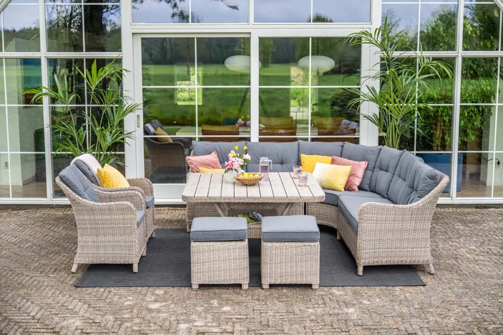 Garden Impressions loungetafel Nova vintage willow 126,5x126,5 cm