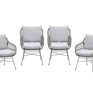 Garden Impressions Margriet tuinstoelen set van 4 taupe