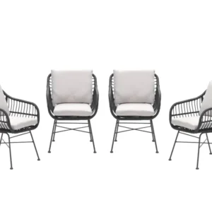 Garden Impressions Margriet tuinstoelen set van 4 zwart