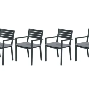 Garden Impressions Oklahoma tuinstoelen set van 4 carbon black