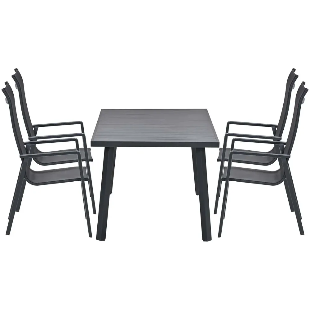 Garden Impressions Osaka stapelbare tuinstoelen 4 stuks + Terni tafel 160 cm