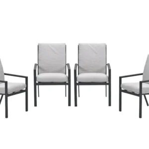 Garden Impressions Sergio tuinstoelen set van 4 carbon black