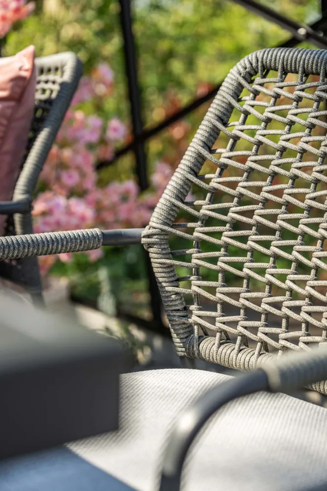 Garden Impressions Swifty tuinstoelen set van 4 – carbon black / rope grey