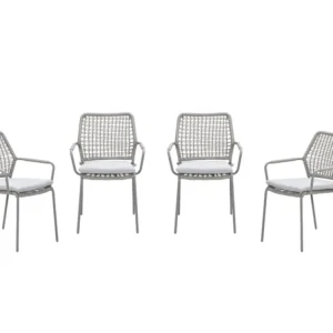 Garden Impressions Swifty tuinstoelen set van 4 – taupe / rope natural sand