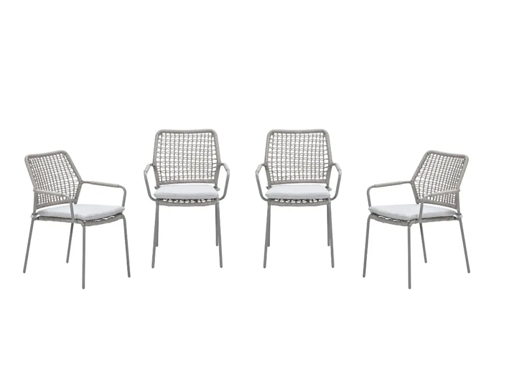 Garden Impressions Swifty tuinstoelen set van 4 – taupe / rope natural sand