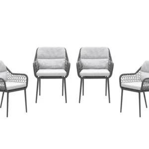 Garden Impressions Toledo tuinstoelen set van 4 donkergrijs