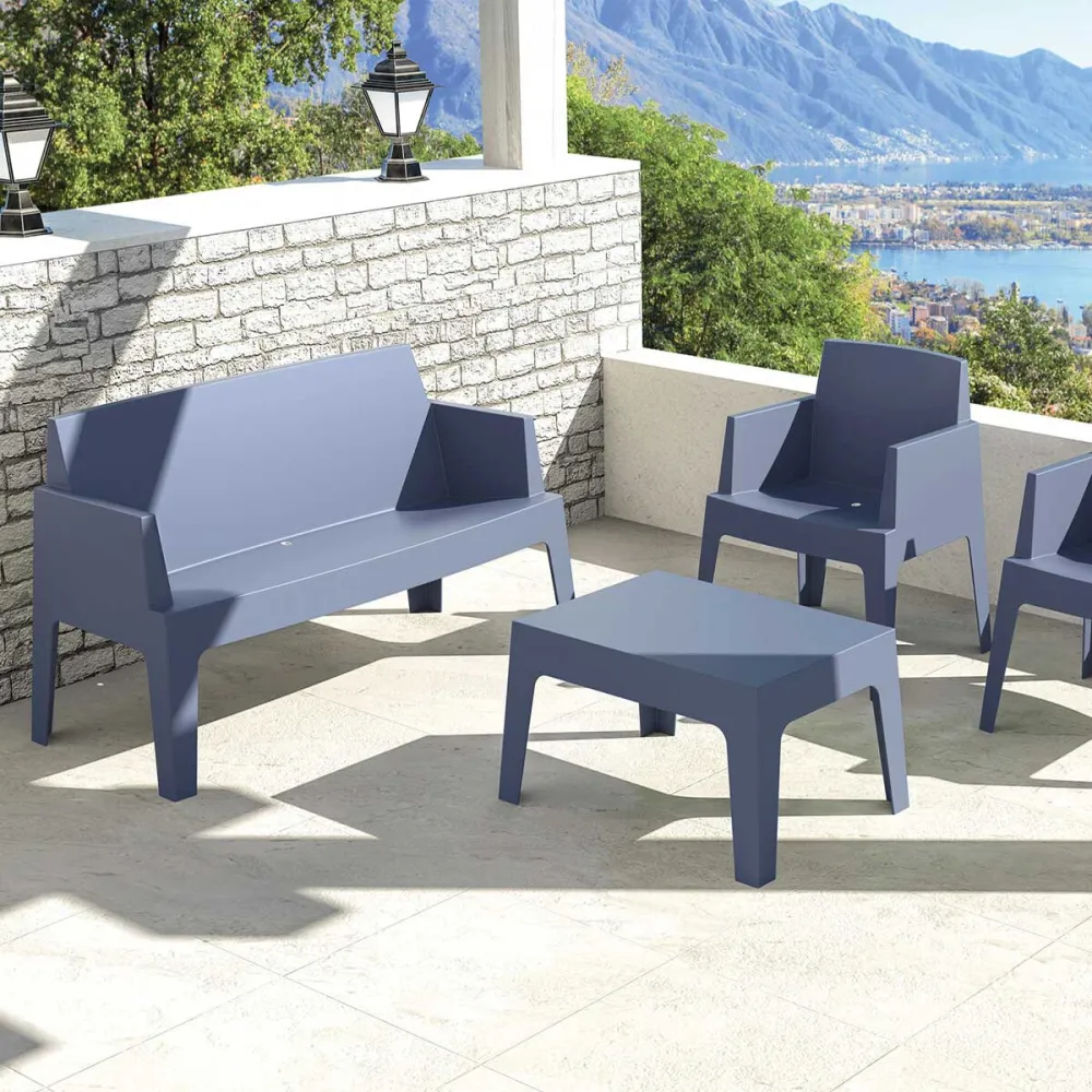 Garden Impressions tuinbank Box antraciet - L138 cm