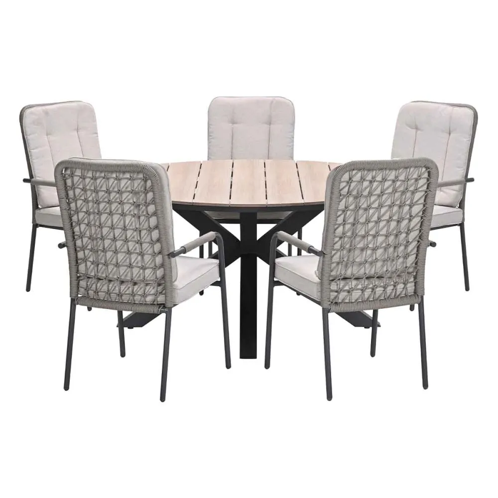 Garden Impressions tuinset Aleria - Tulli - taupe - Ø148x75 cm - 6-delig