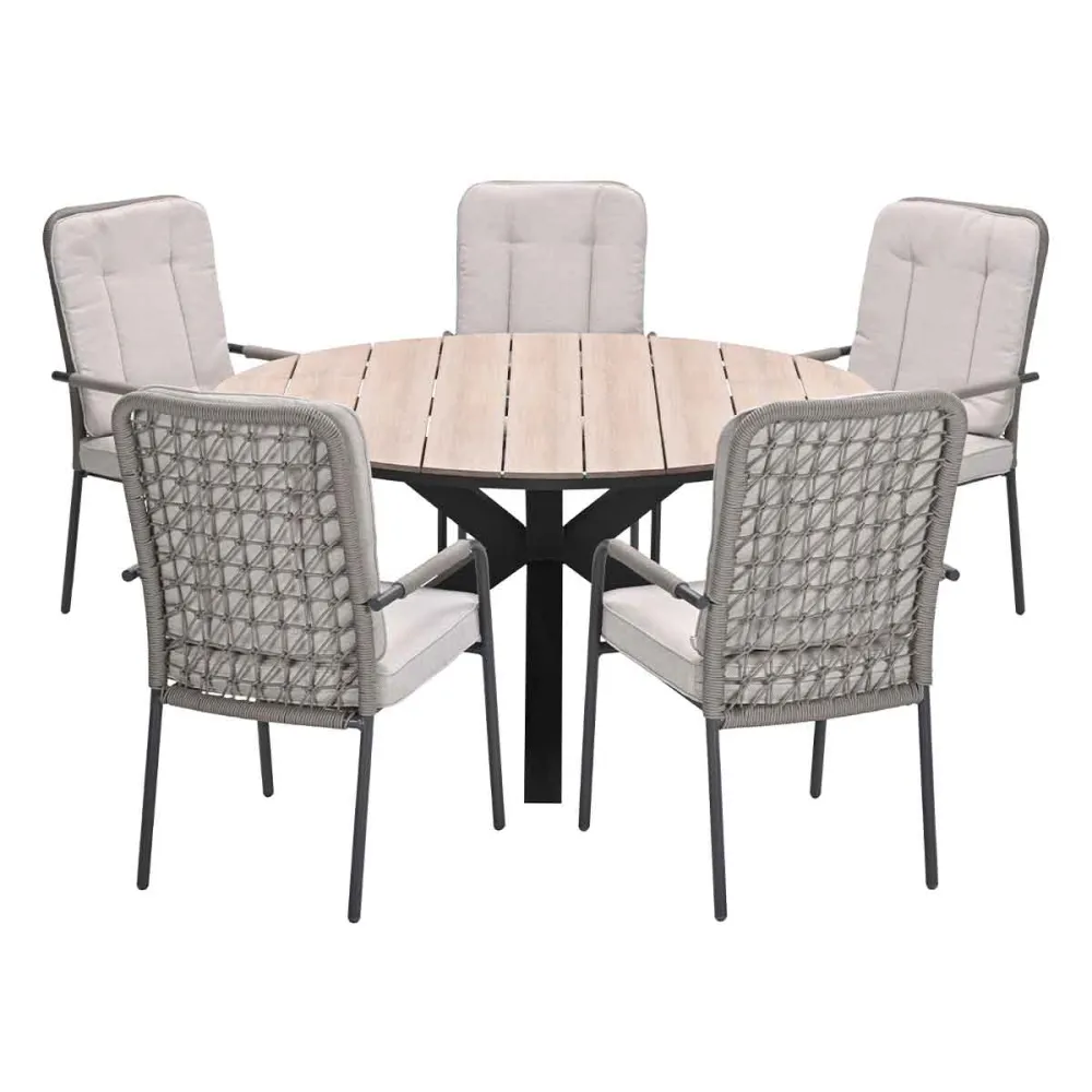 Garden Impressions tuinset Aleria - Tulli - taupe - Ø148x75 cm - 6-delig