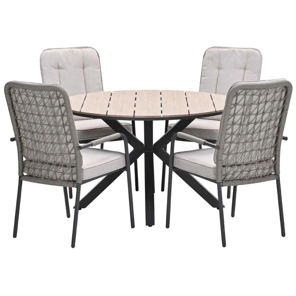 Garden Impressions tuinset Aleria - Tulli - taupe - Ø122x75 cm - 5-delig