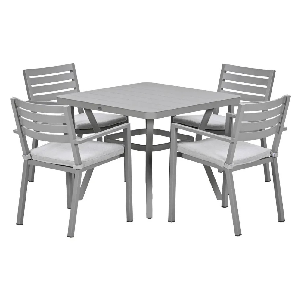 Garden Impressions Tuinset Amarillo 5-delig - Mina tuintafel 90x90 taupe