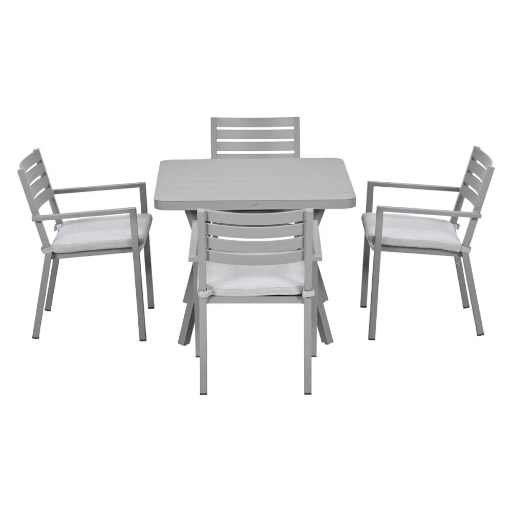 Garden Impressions Tuinset Amarillo 5-delig - Mina tuintafel 90x90 taupe