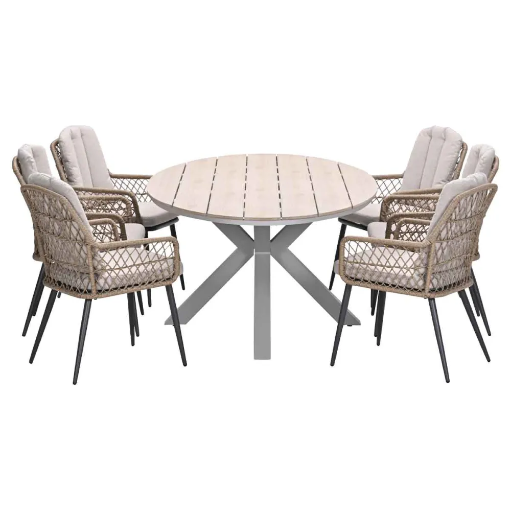 Garden Impressions tuinset Kalibo - Tulli - natural - 220x115 cm - 7-delig