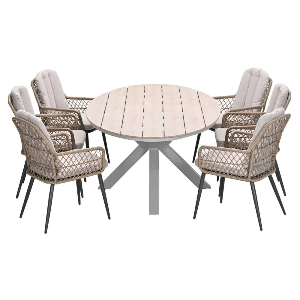 Garden Impressions tuinset Kalibo - Tulli - natural - 220x115 cm - 7-delig