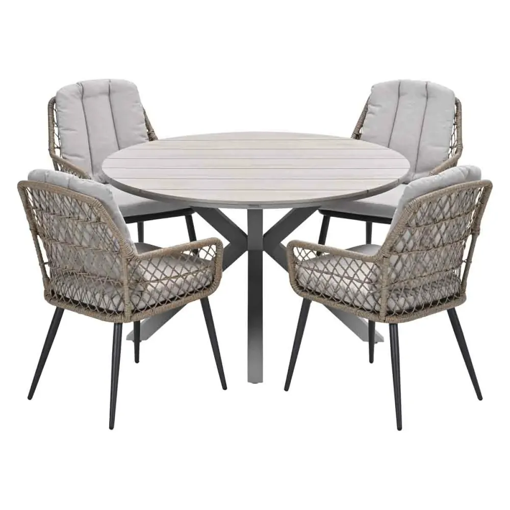 Garden Impressions tuinset Kalibo - Tulli - natural - Ø122x75 cm - 5-delig
