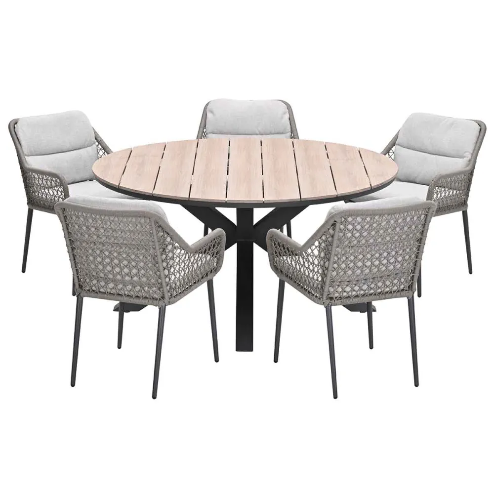 Garden Impressions tuinset Pemba - Tulli - taupe - Ø148x75 cm - 6-delig