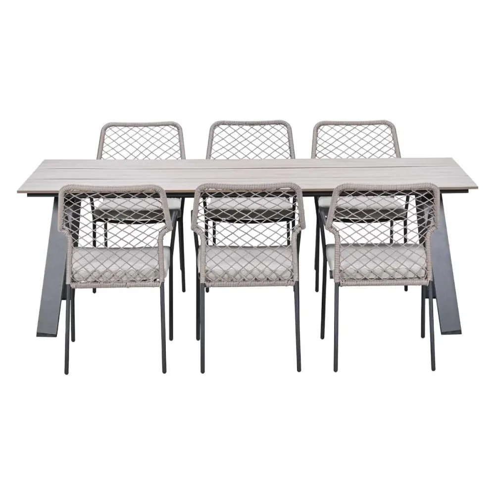 Garden Impressions Tuinset Ross 7-delig - Braga tuintafel 220x100 cm