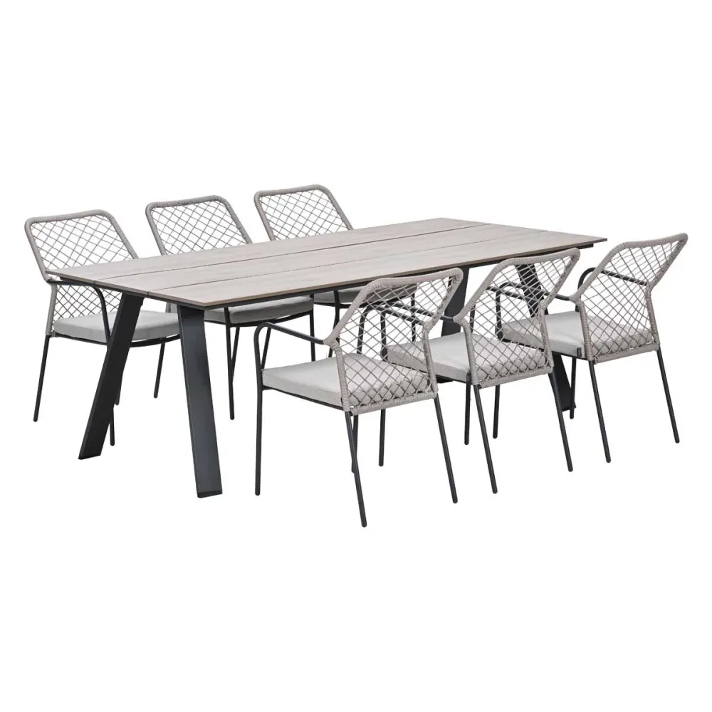 Garden Impressions Tuinset Ross 7-delig - Braga tuintafel 220x100 cm