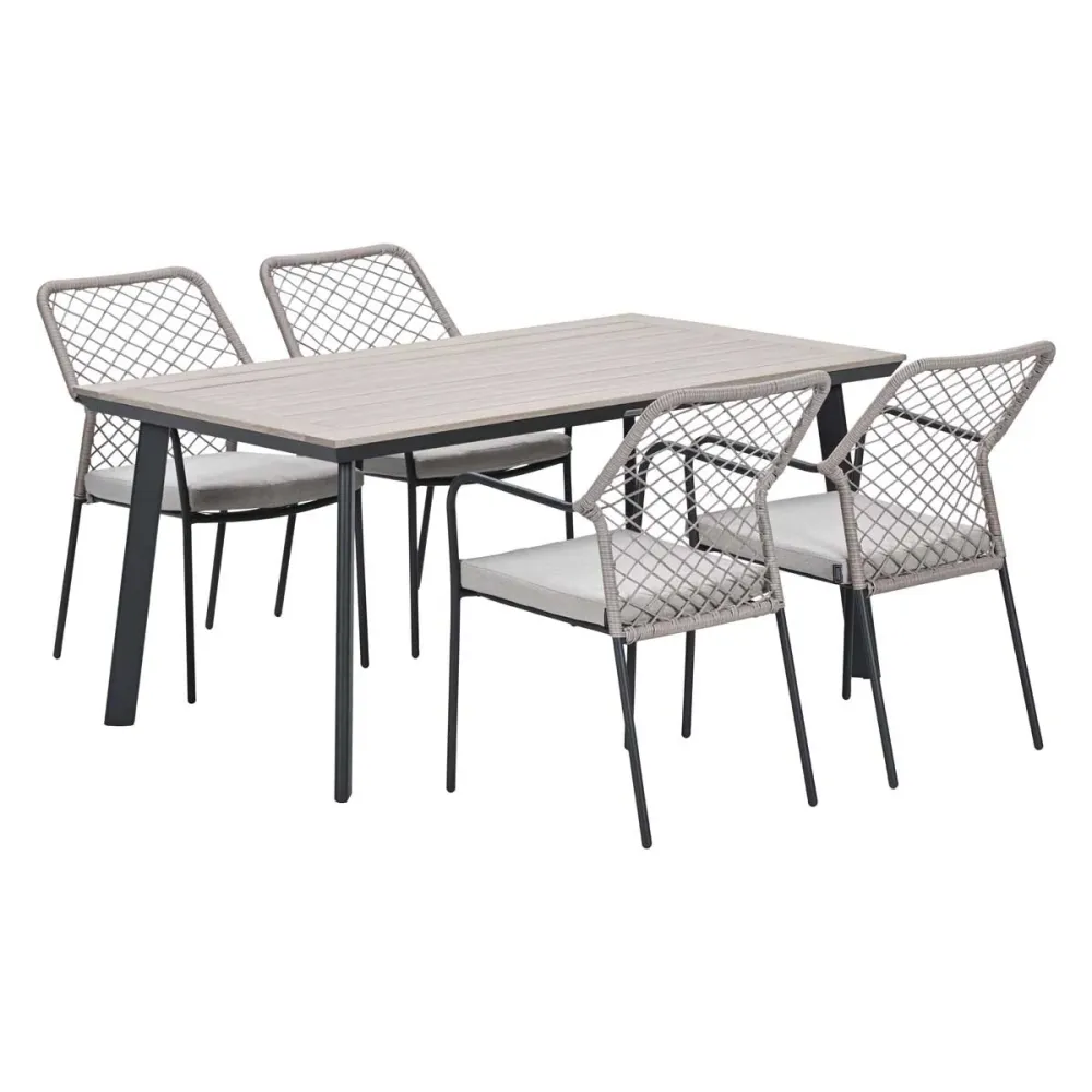 Garden Impressions Tuinset Ross sand 5-delig - Penedo tuintafel 160x90 cm