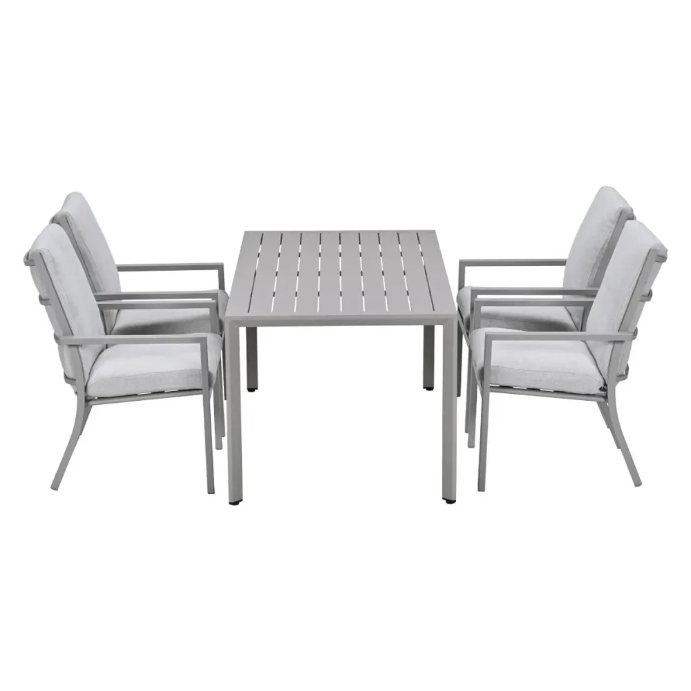 Garden Impressions Tuinset Senja 5-delig taupe - Kasper tuintafel 160x90 cm