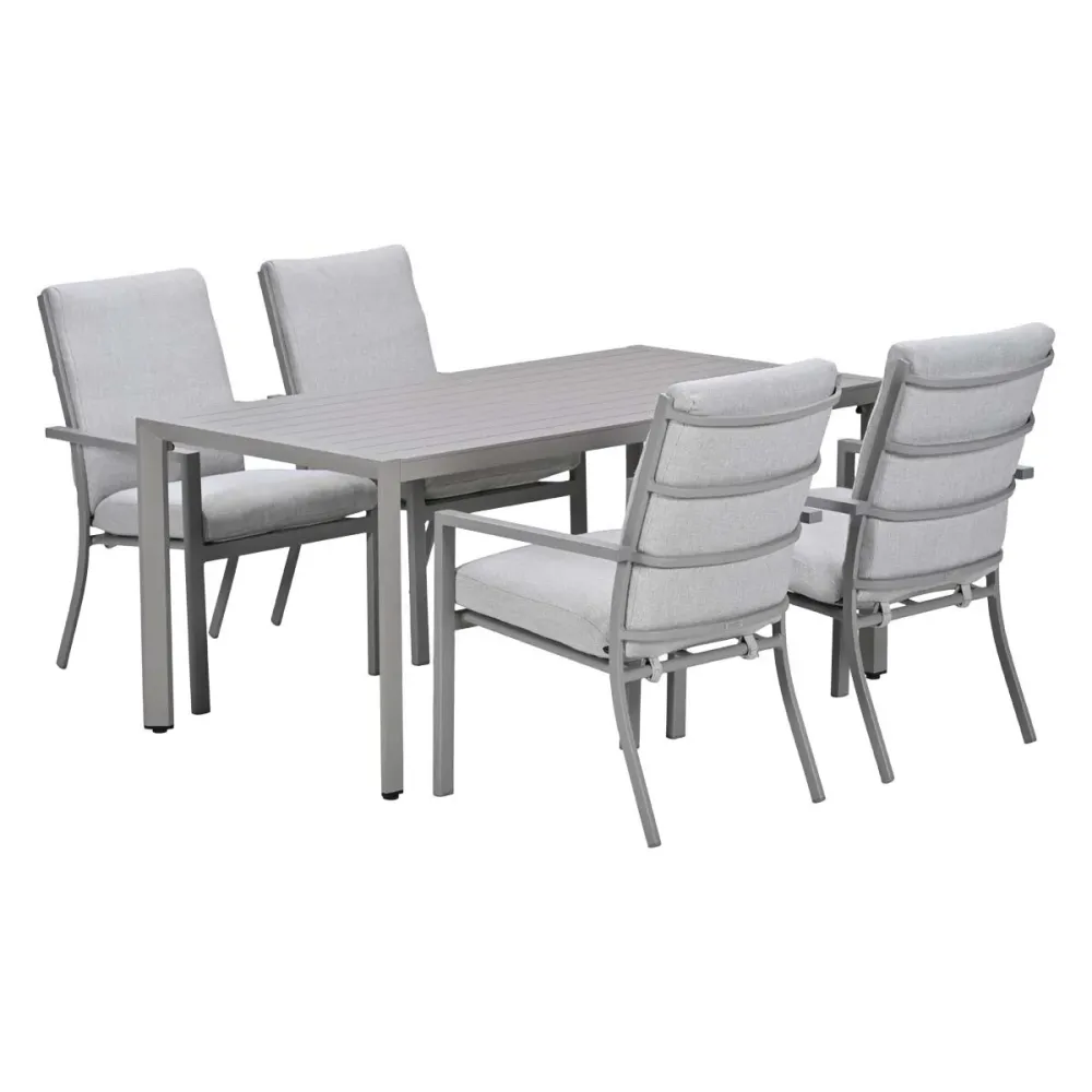 Garden Impressions Tuinset Senja 5-delig taupe - Kasper tuintafel 160x90 cm
