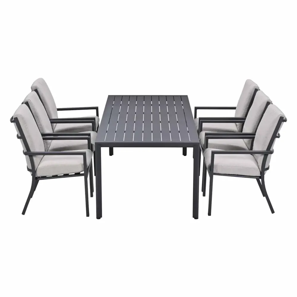 Garden Impressions Tuinset Senja 7-delig desert sand - Kasper tuintafel 220x93 cm
