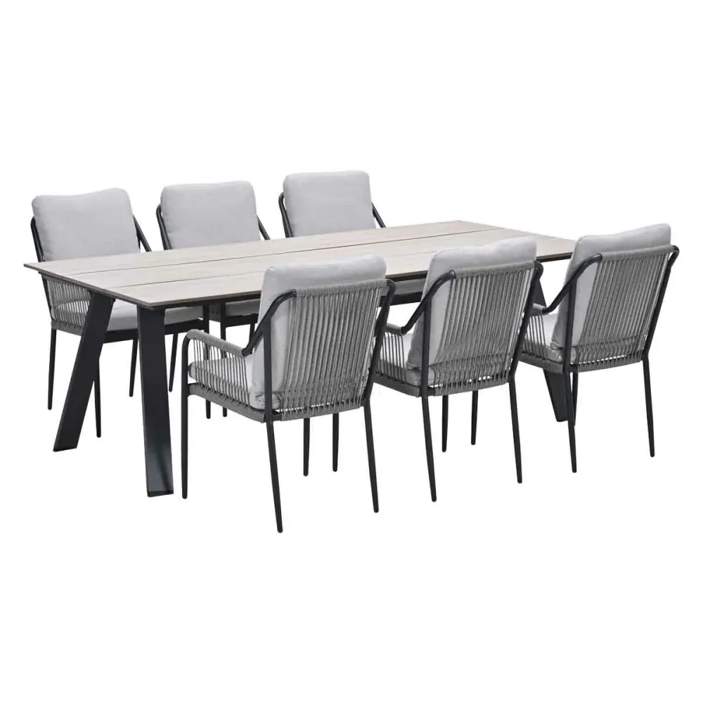 Garden Impressions tuinset Stevie - Braga - taupe - 220x100 cm - 7-delig