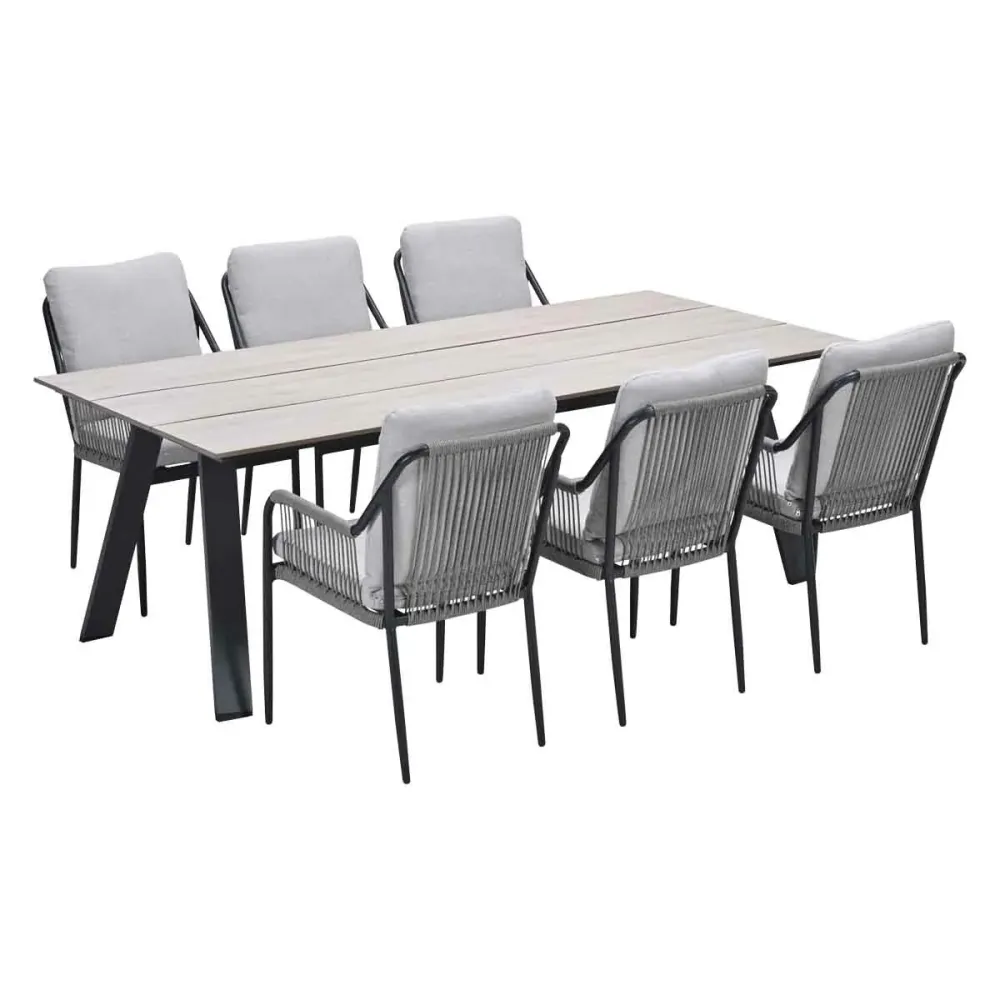 Garden Impressions tuinset Stevie - Braga - taupe - 220x100 cm - 7-delig