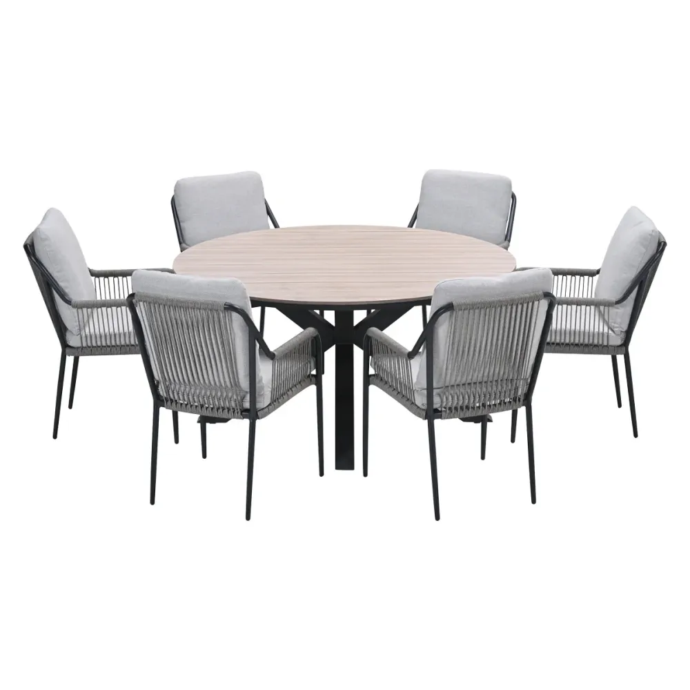 Garden Impressions tuinset Stevie - Tulli - taupe - Ø148x75 cm - 7-delig