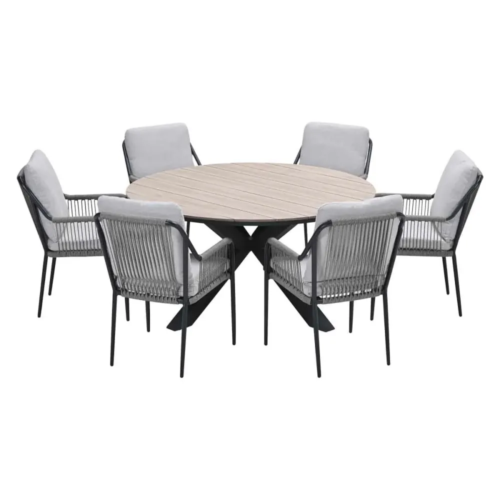 Garden Impressions tuinset Stevie - Tulli - taupe - Ø148x75 cm - 7-delig