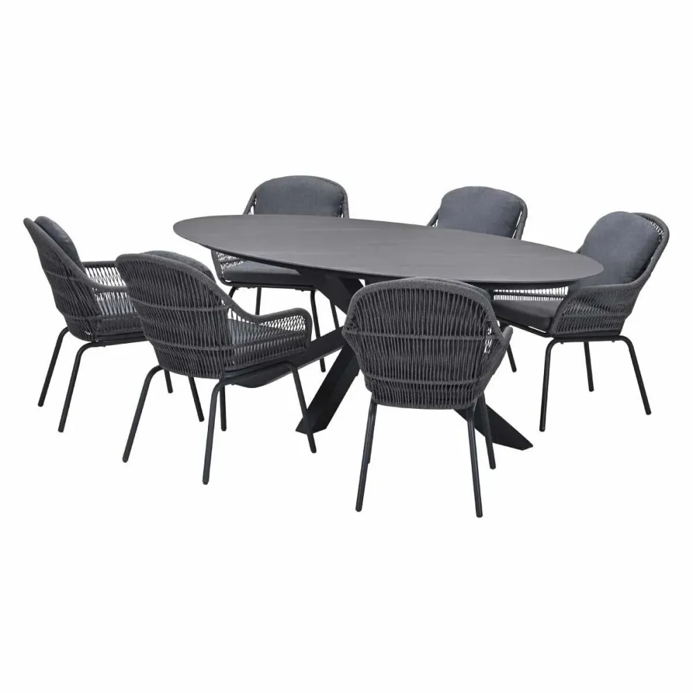 Garden Impressions tuinset Yima - Scot - Napoli grey - 230x115 cm - 7-delig