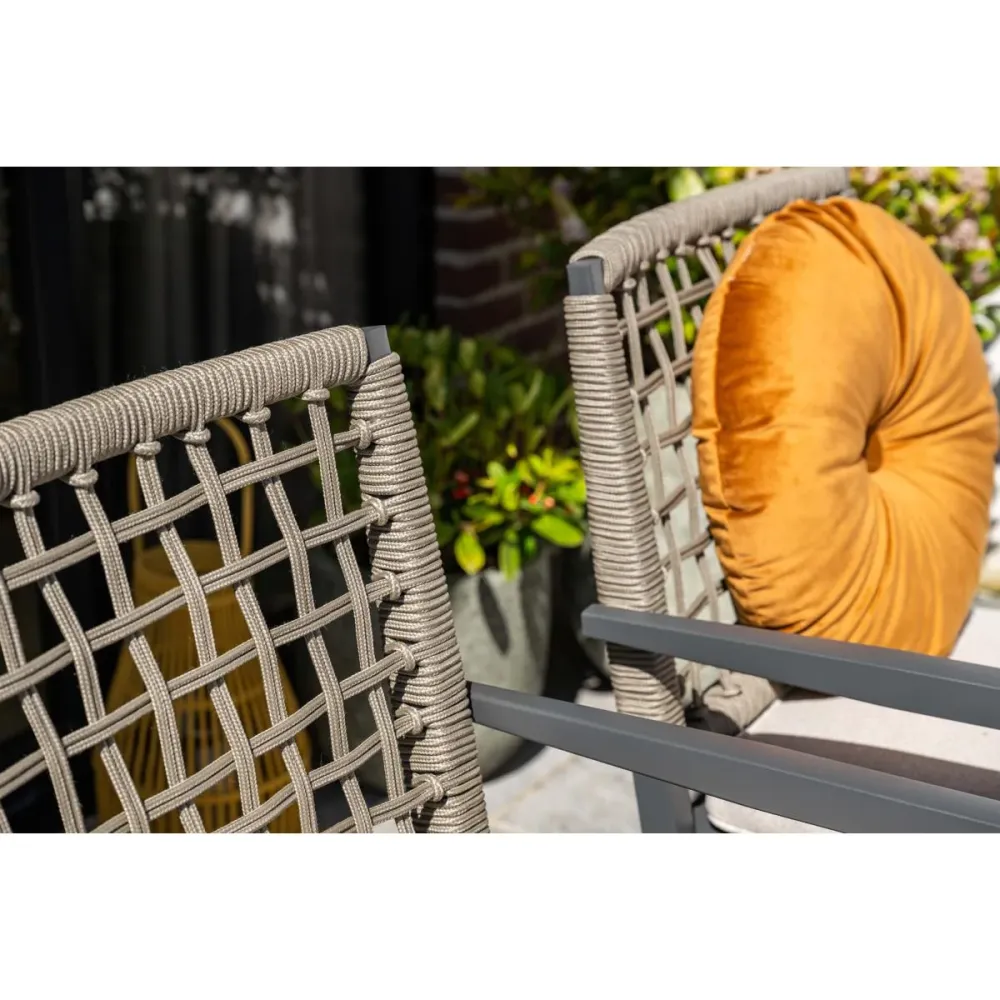 Garden Impressions tuinstoel Burela taupe set van 4