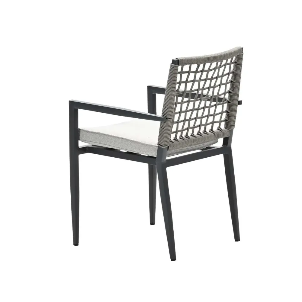 Garden Impressions tuinstoel Burela taupe set van 4