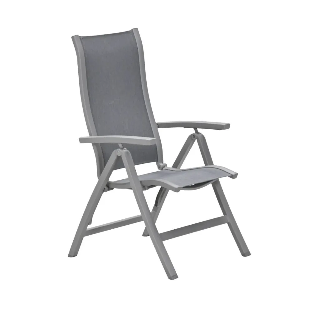 Garden Impressions Tuinstoel Hilly verstelbaar taupe - 2 stuks