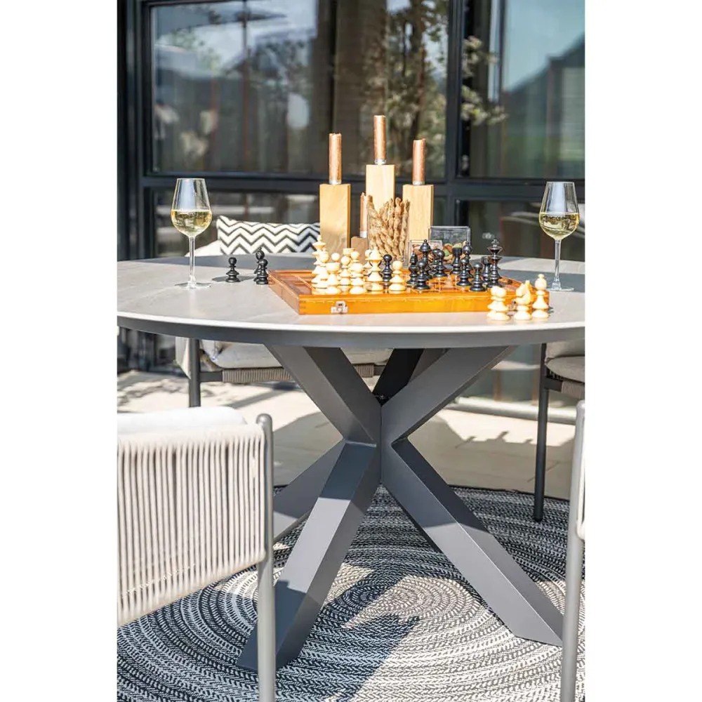 Garden Impressions tuintafel Duuk Napoli sand - Ø150 cm